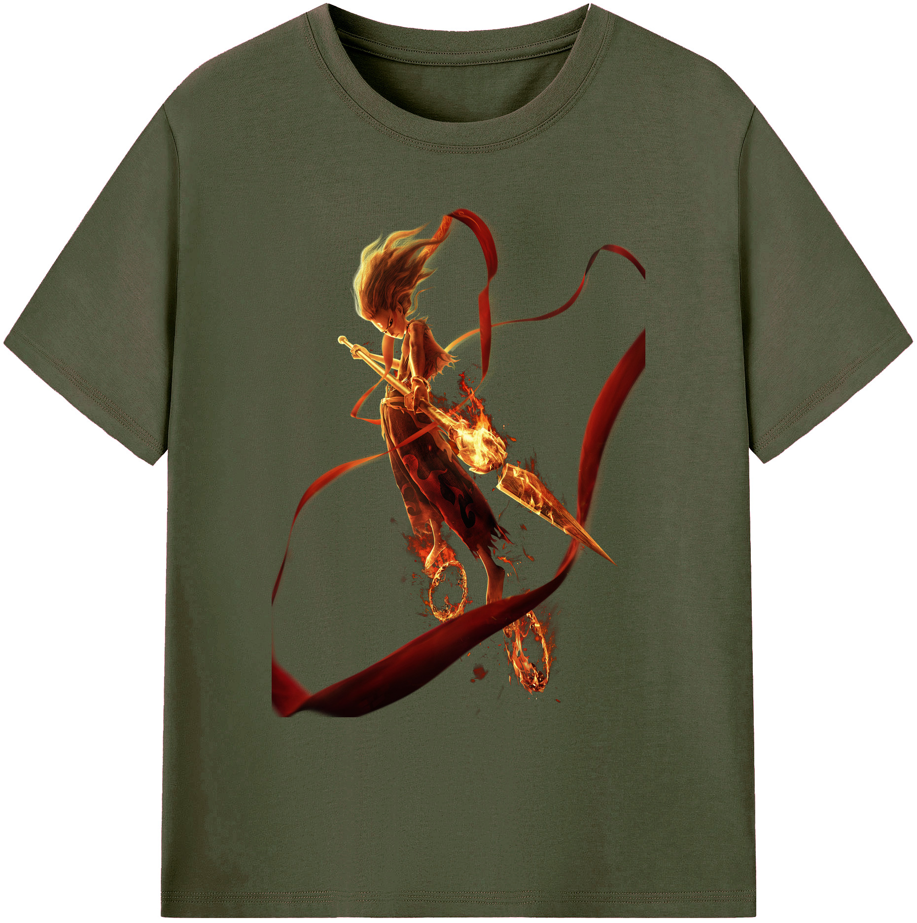 （画像用） Ne Zha 2 ナタ 魔童の大暴れ 綿100％ メンズ半袖Tシャツ｜肌触りやわらか＆通気性